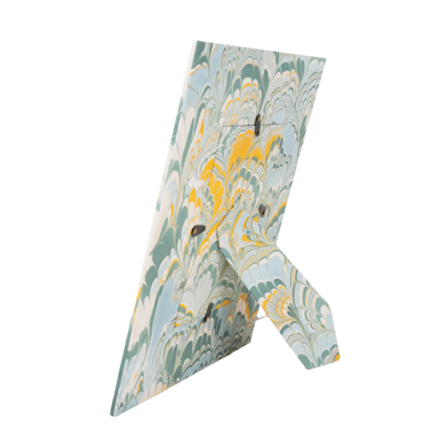 Marbled Picture Frame- Blue/Yellow