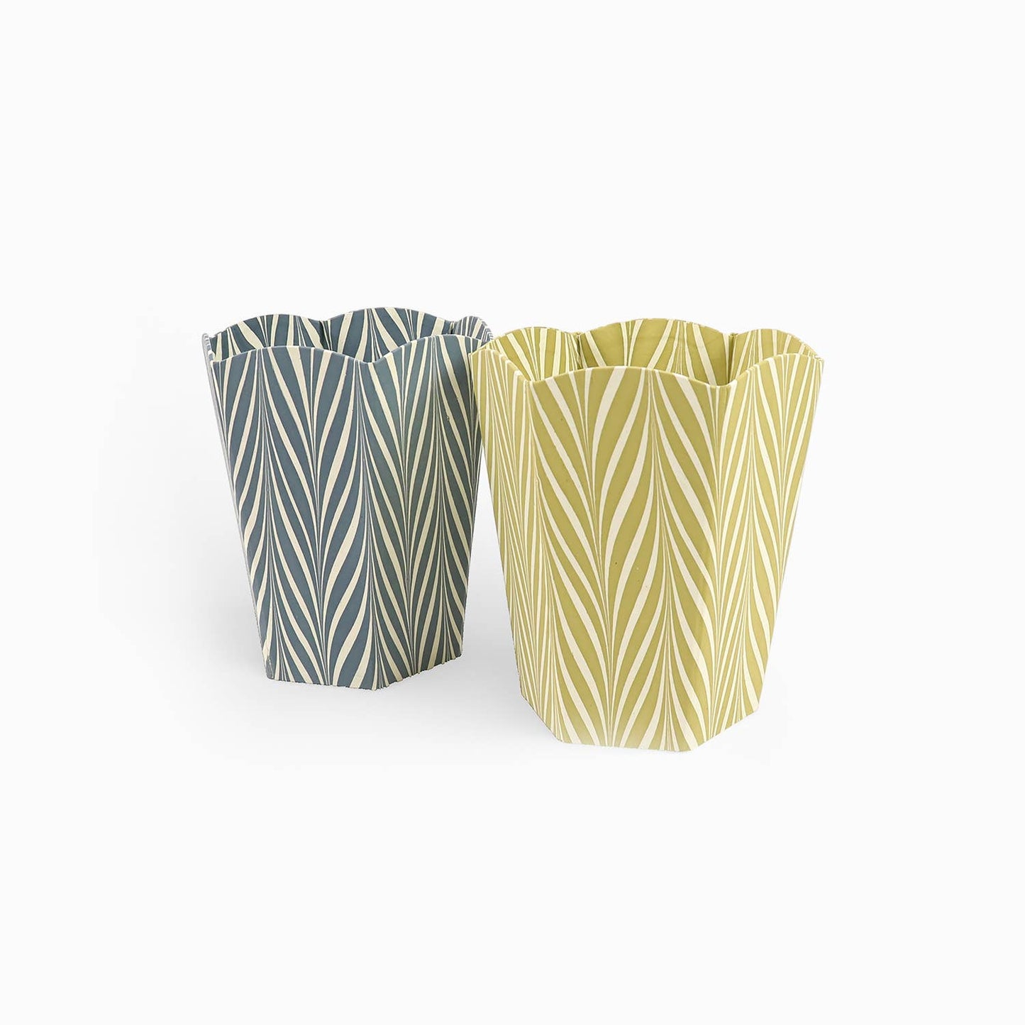 Marbled Zebra Waste Basket- Blue