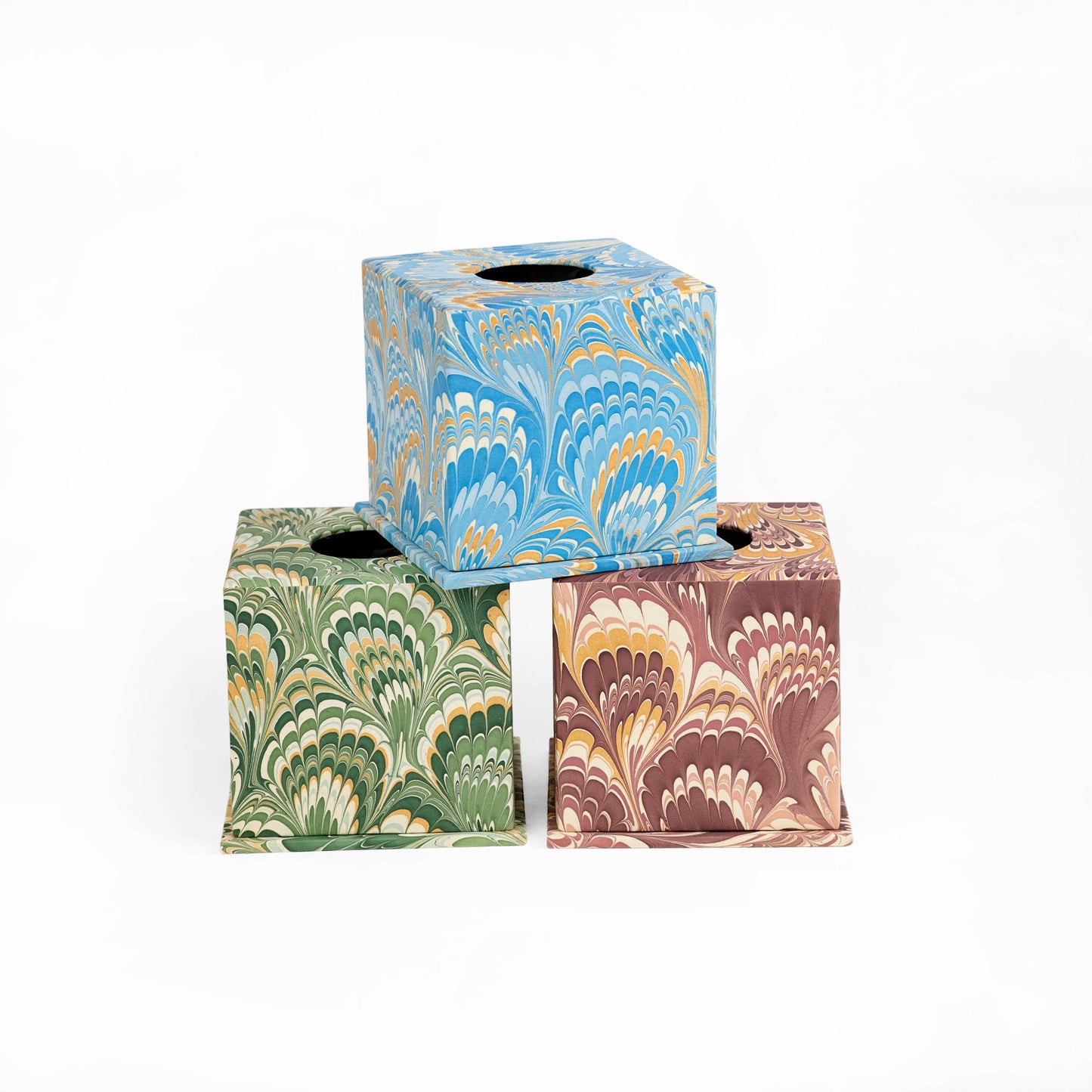 Marbled Tissue Box- Blue