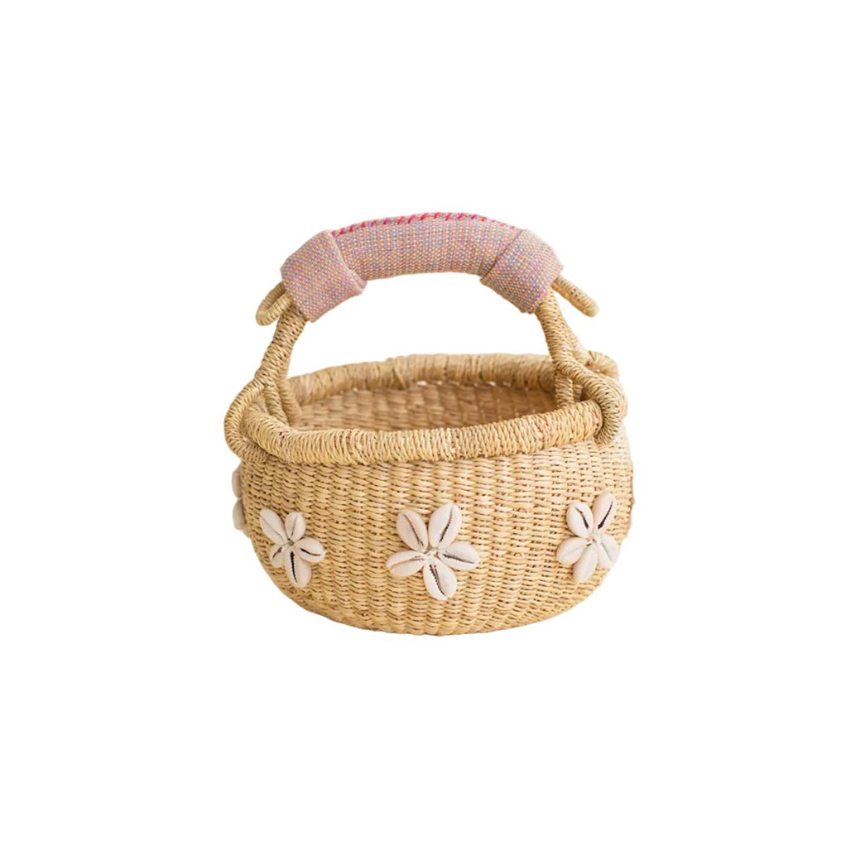 Cowrie Flower Basket- Pink