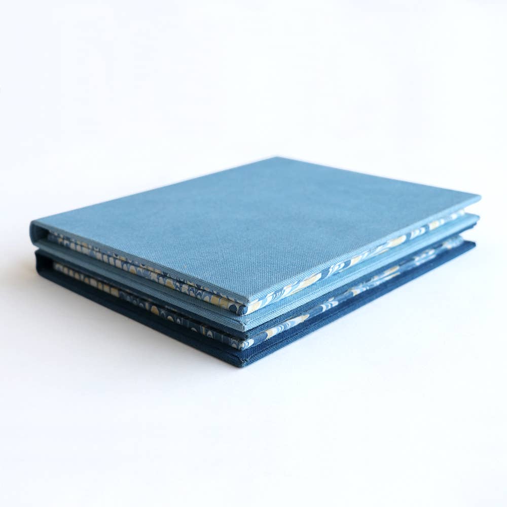 Folding Picture Frame- Marbled Indigo