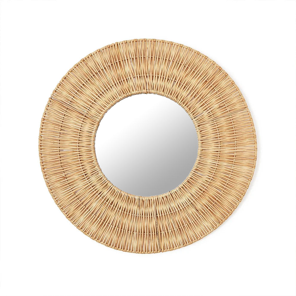 Round Wicker Mirror