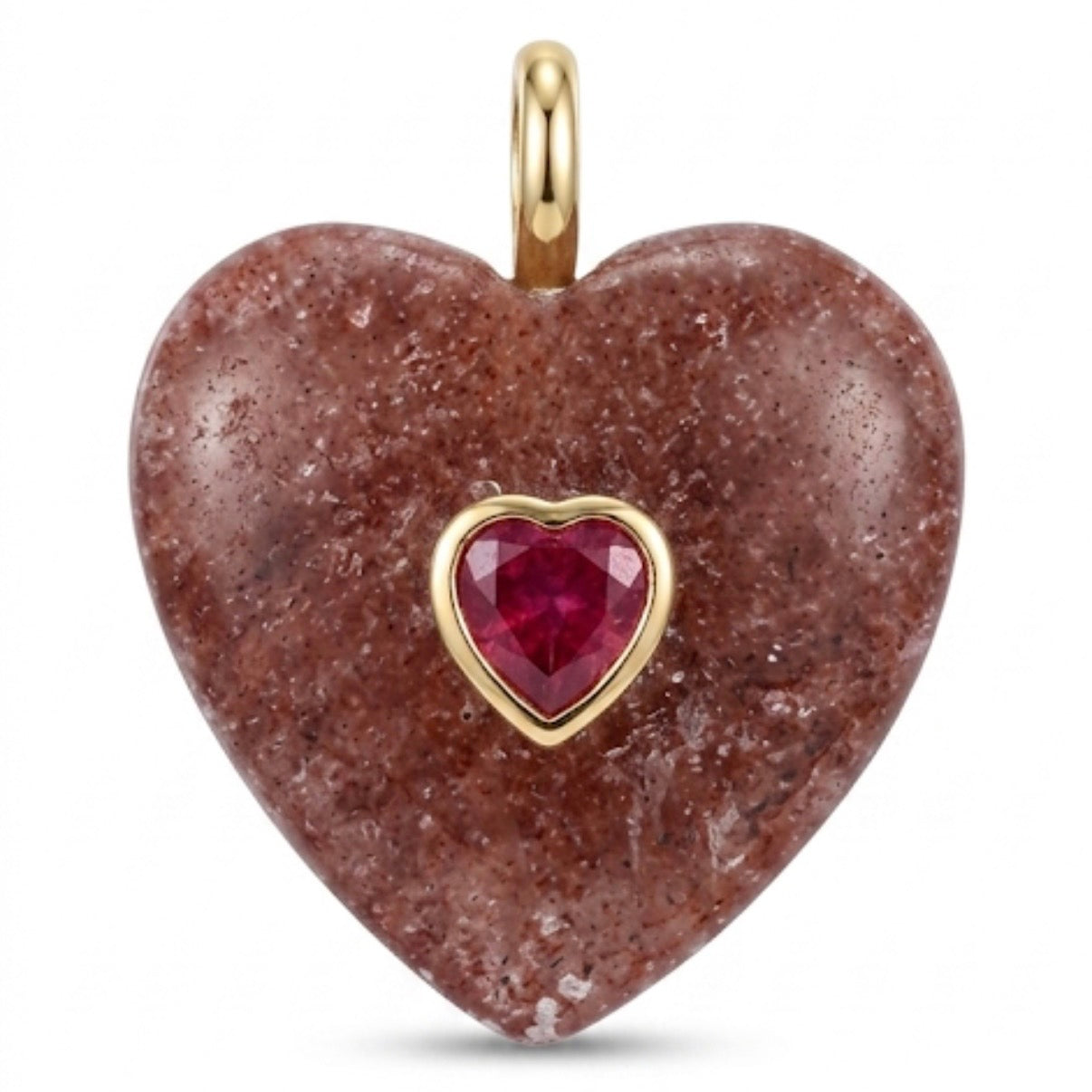Double Gemstone Heart Charms