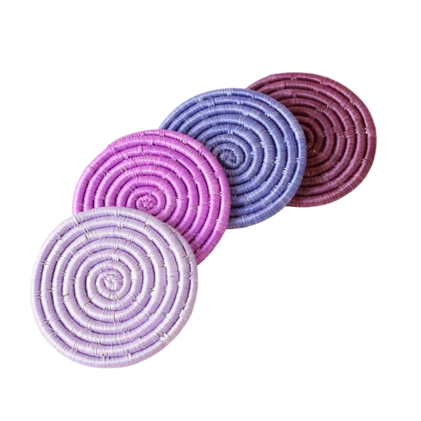 Solid Mixed Set of 4 Coasters Purple