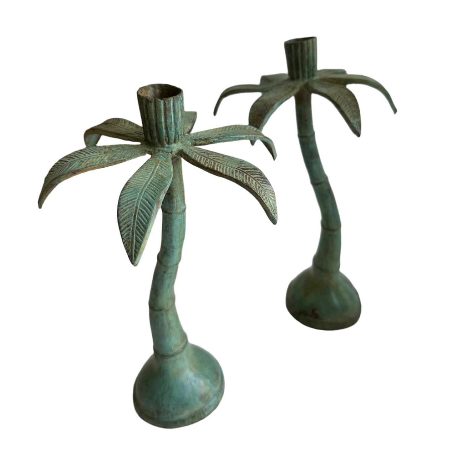 Bronze Wavy Palm Tree Candle Holder