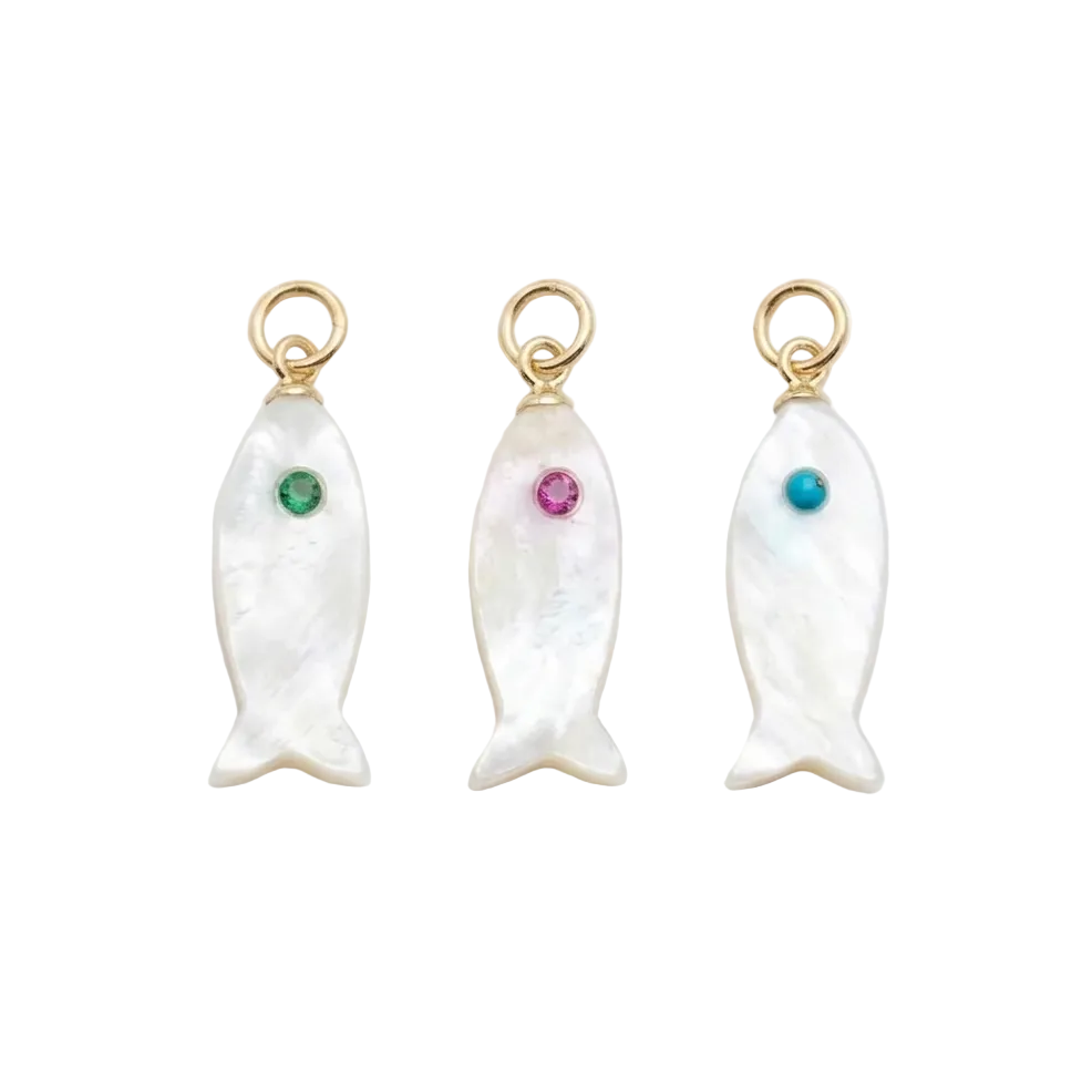 Mini Mother of Pearl Fish Charms