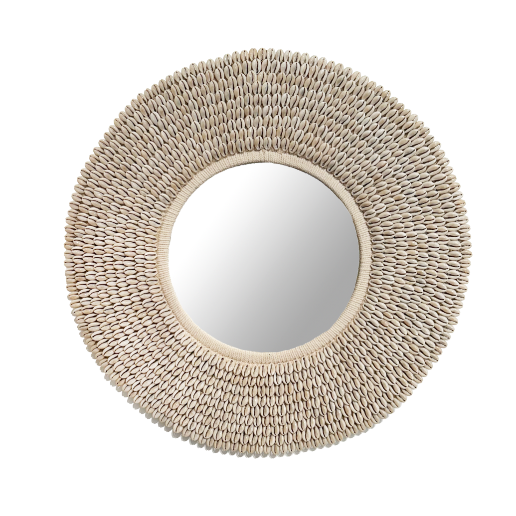 Round Cowrie Shell Mirror