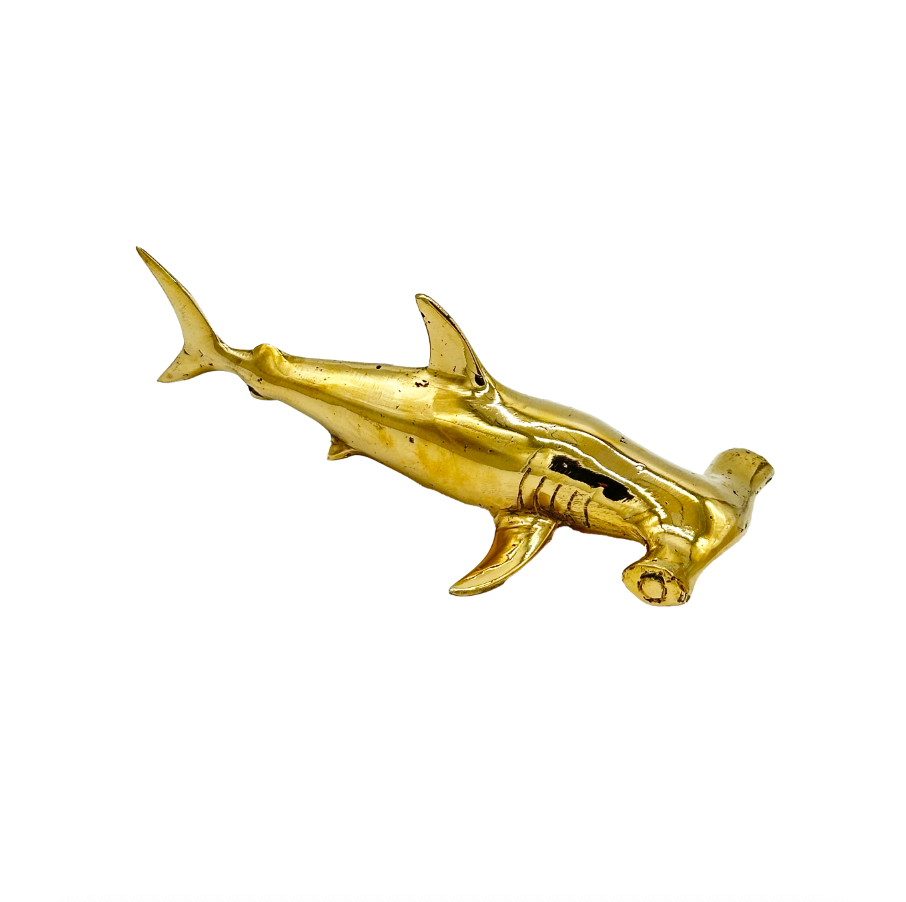 Brass Hammerhead Shark Sculpture