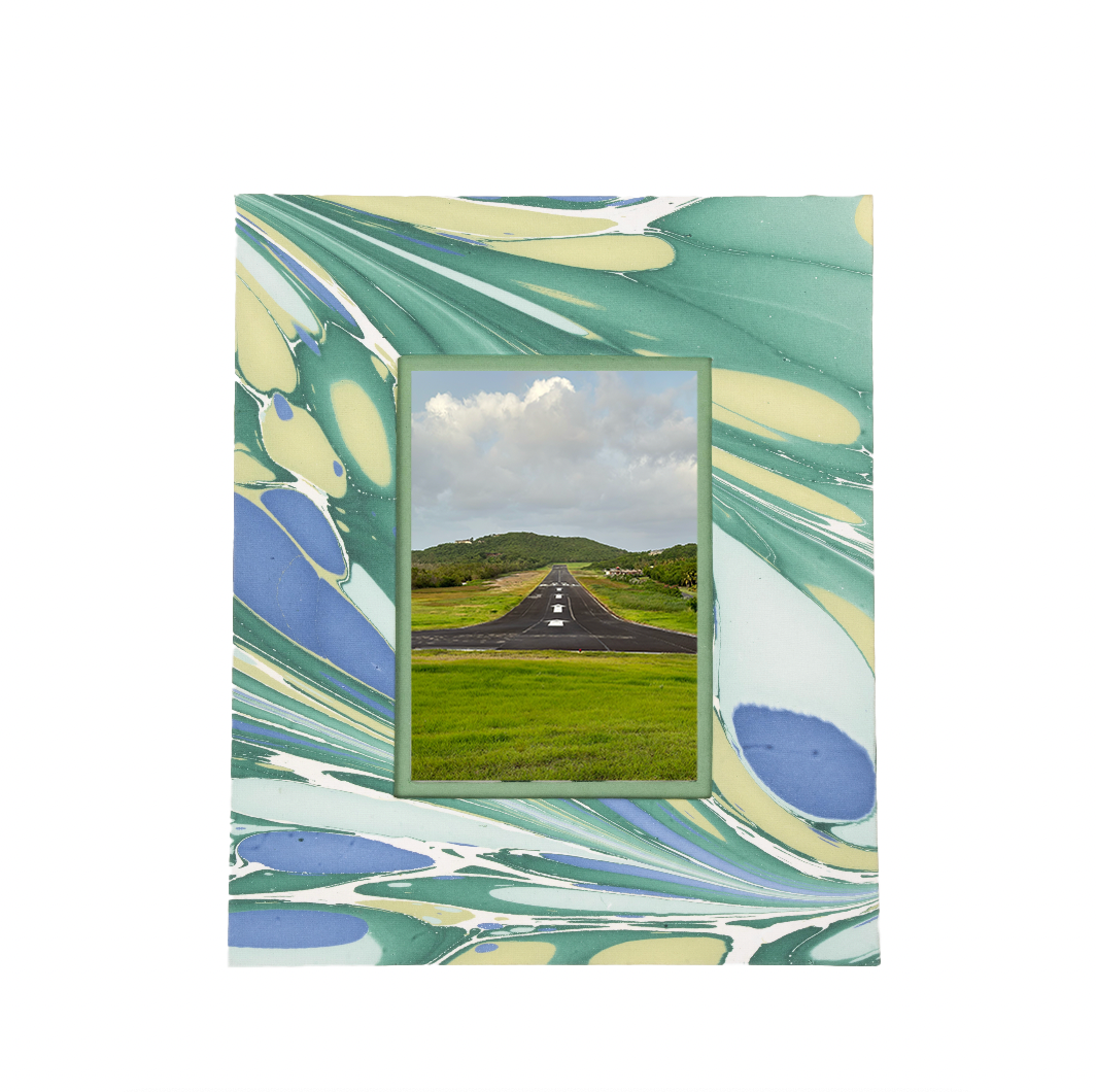 Marbled Picture Frame- Blue/Green