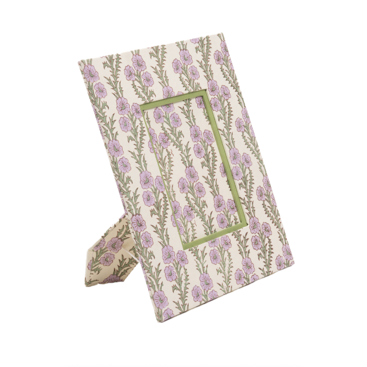 Block Print Picture Frame- Purple Floral