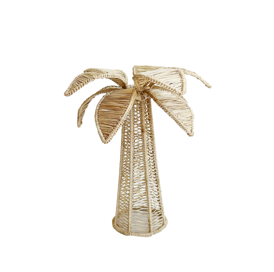 Raffia Palm Tree Candle Holders