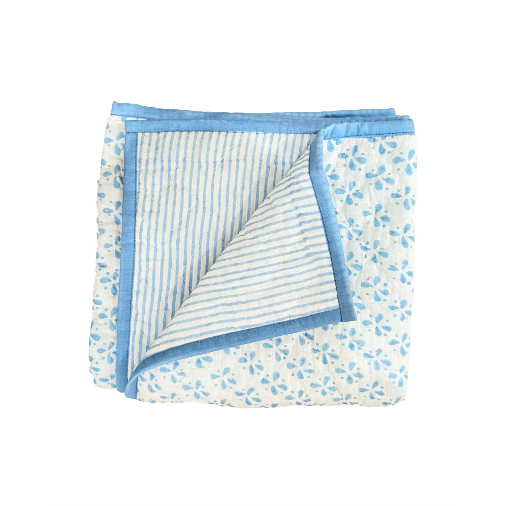 Baby Blanket- Reversible Blue