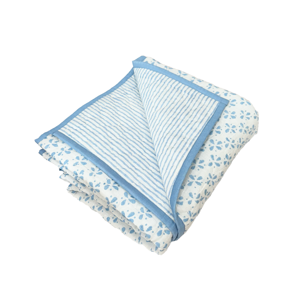Baby Blanket- Reversible Blue