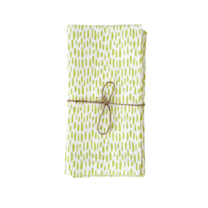 Block Print Napkin- Lime S/4