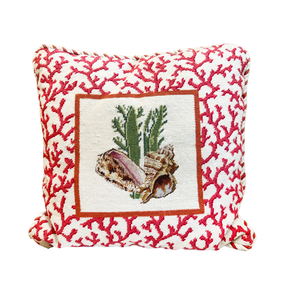 Needlepoint Shell Pillow