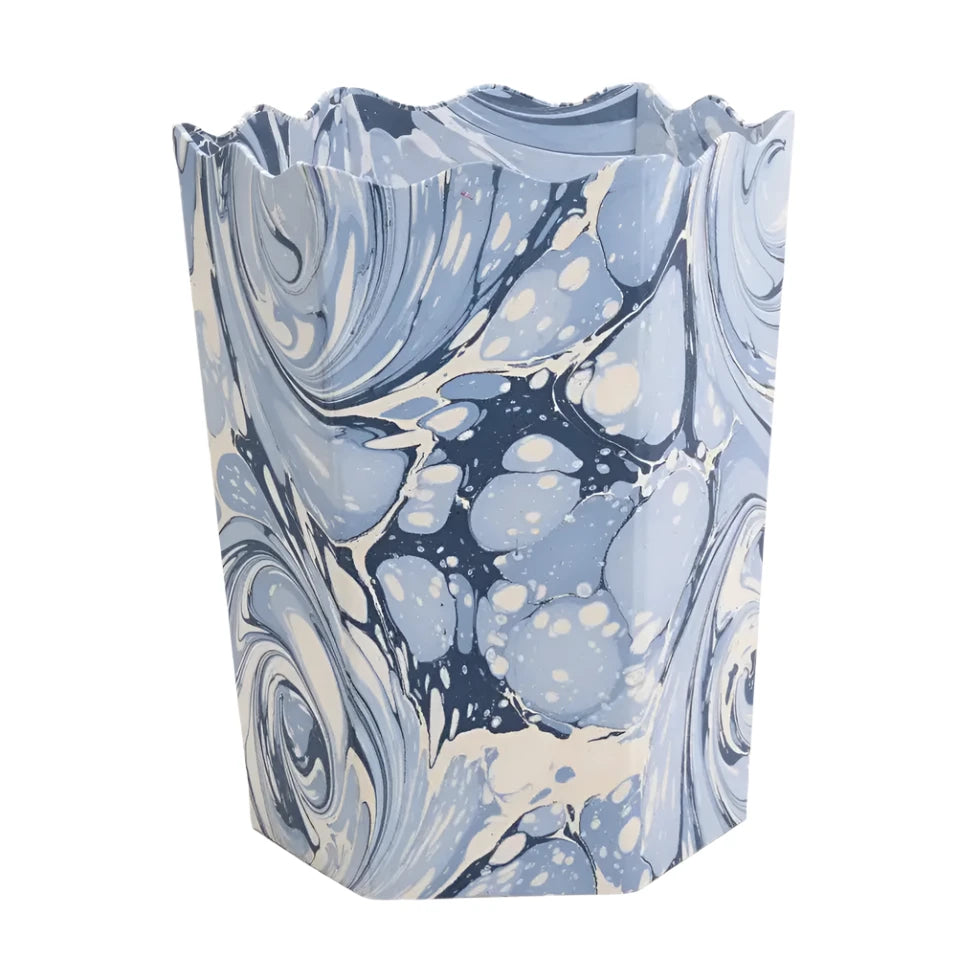 Marbled Waste Bin- Ocean