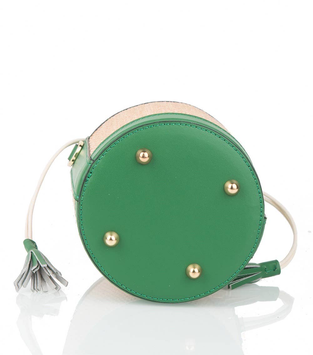 Raffia/Leather Bucket Bag Collection