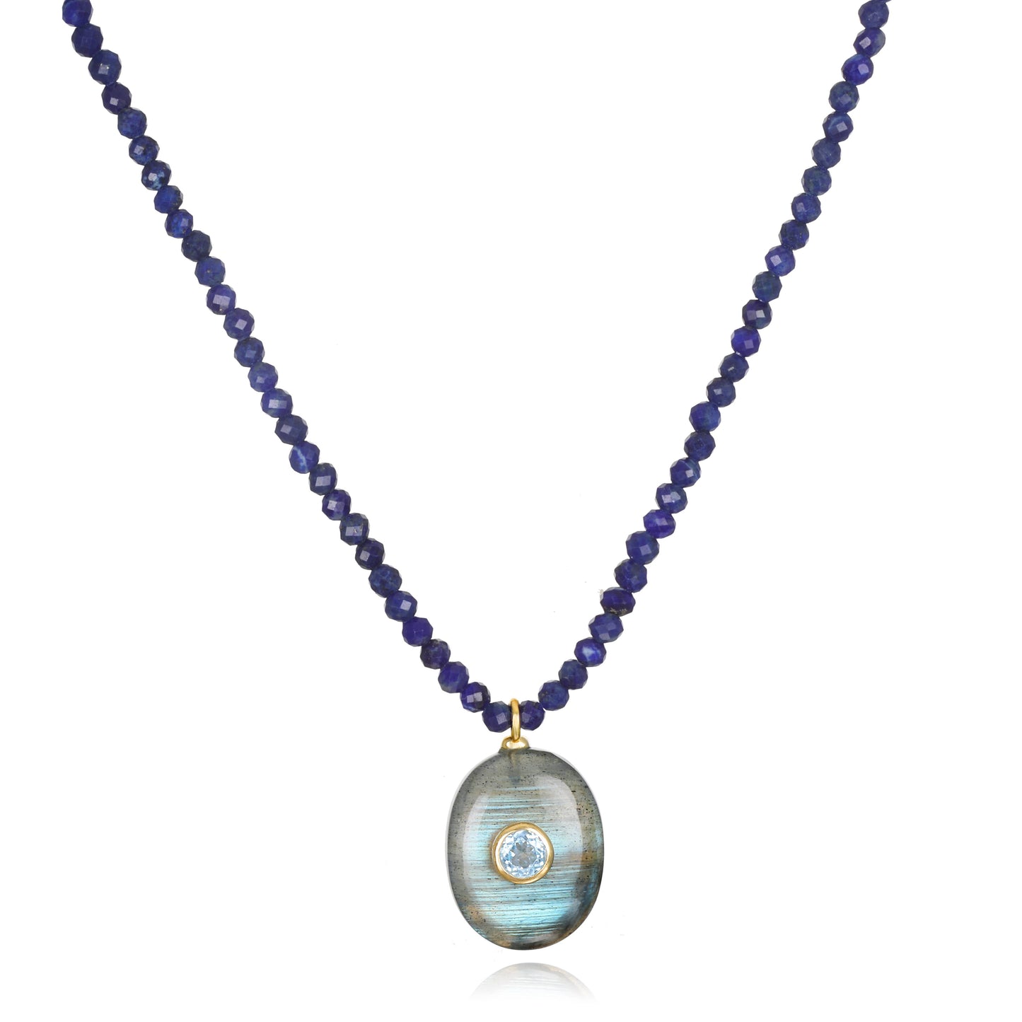 Triple Gemstone- Lapis, Topaz & Labradorite Necklace