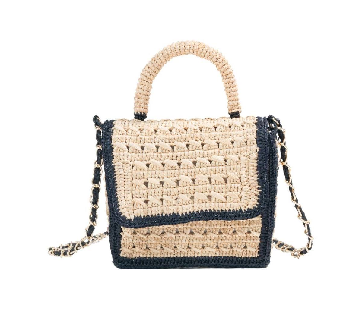 Raffia Flap Bag