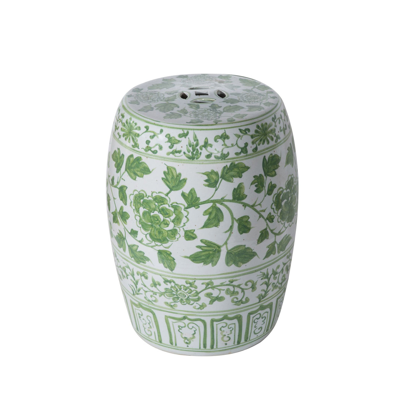 Green Floral Garden Stool