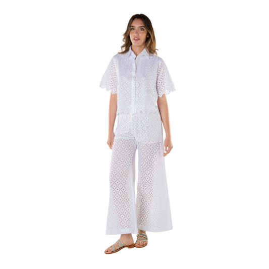 Rose Blouse & Cognac Pant by Temptation Positano