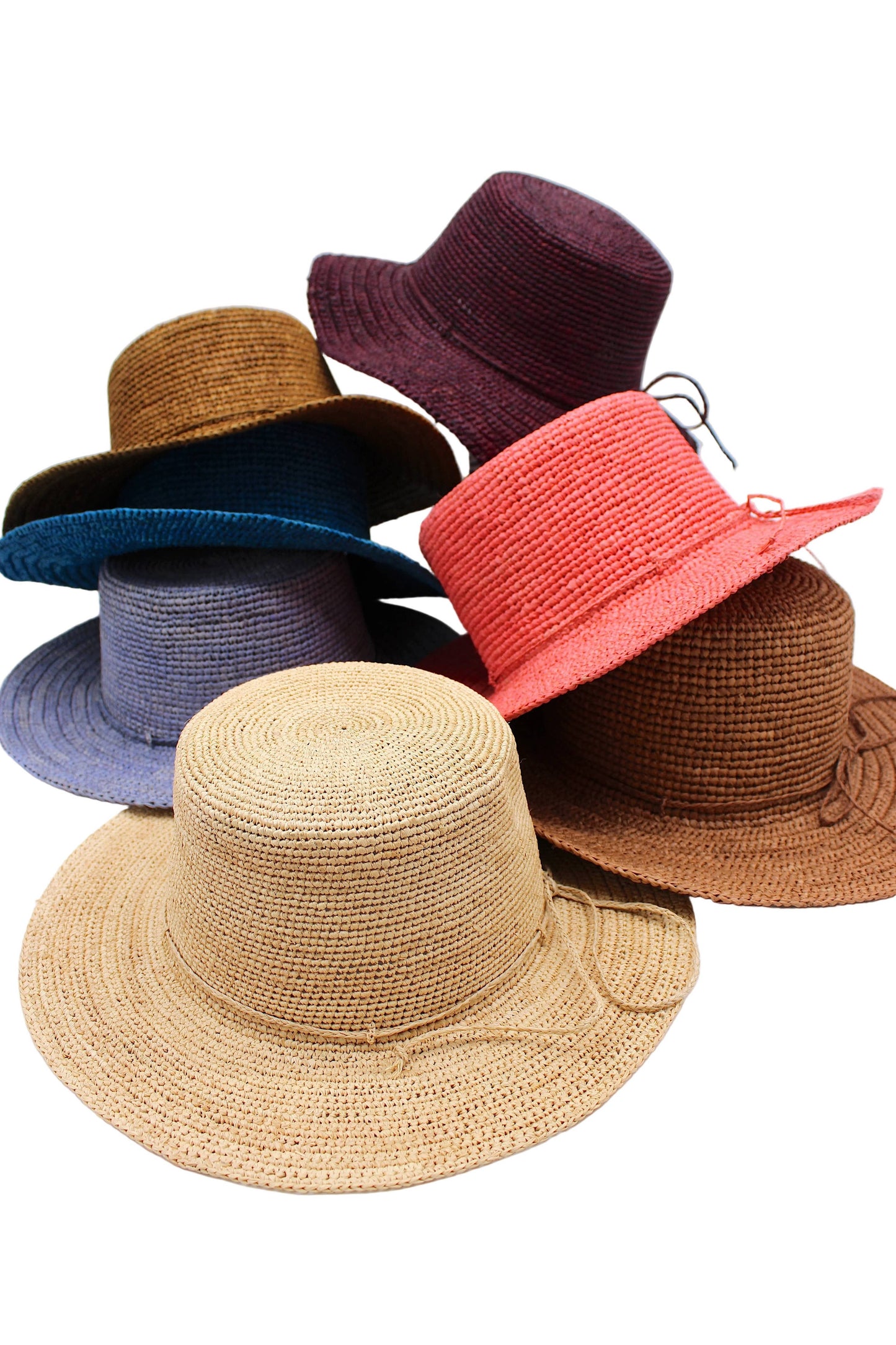 Crochet Straw Bucket Hats