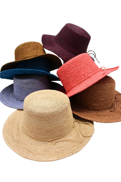Crochet Straw Bucket Hats