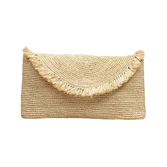 Raffia Envelope Clutch