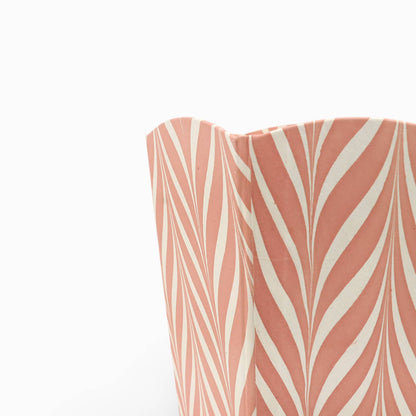 Marbled Zebra Waste Basket- Peach