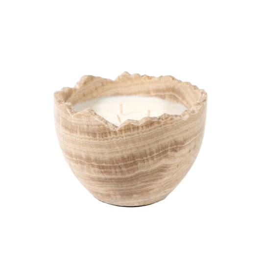 Travertine Candle- Palo Santo