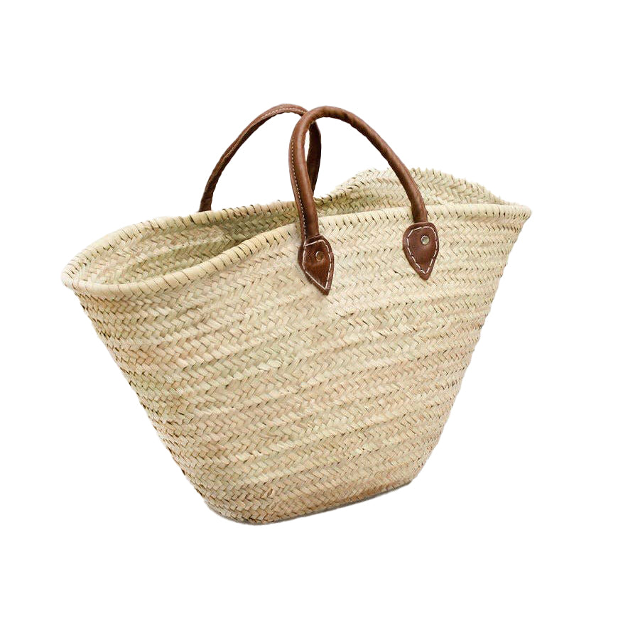 Woven Market Tote Bag Leather