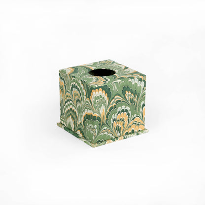 Marbled Tissue Box- Green