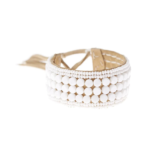 Beaded Leather Cuff III