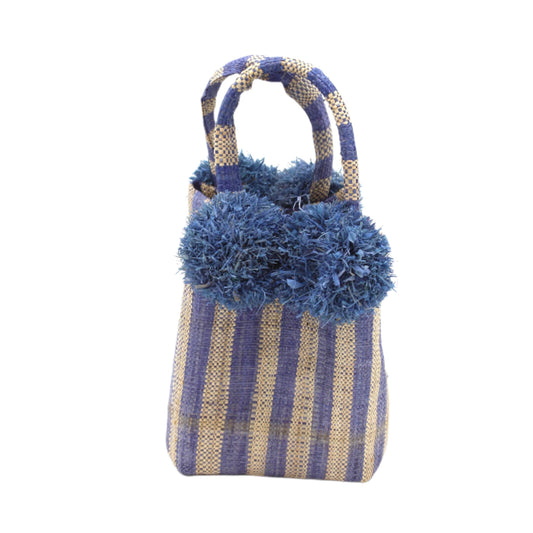 Mini Pompom Bag: Denim