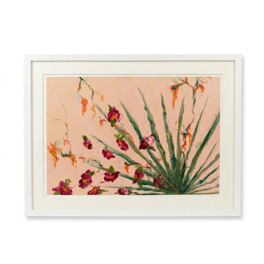 Pink Botanical Oil Painting by Margaret Blevins