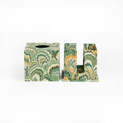 Marbled Tissue Box- Green