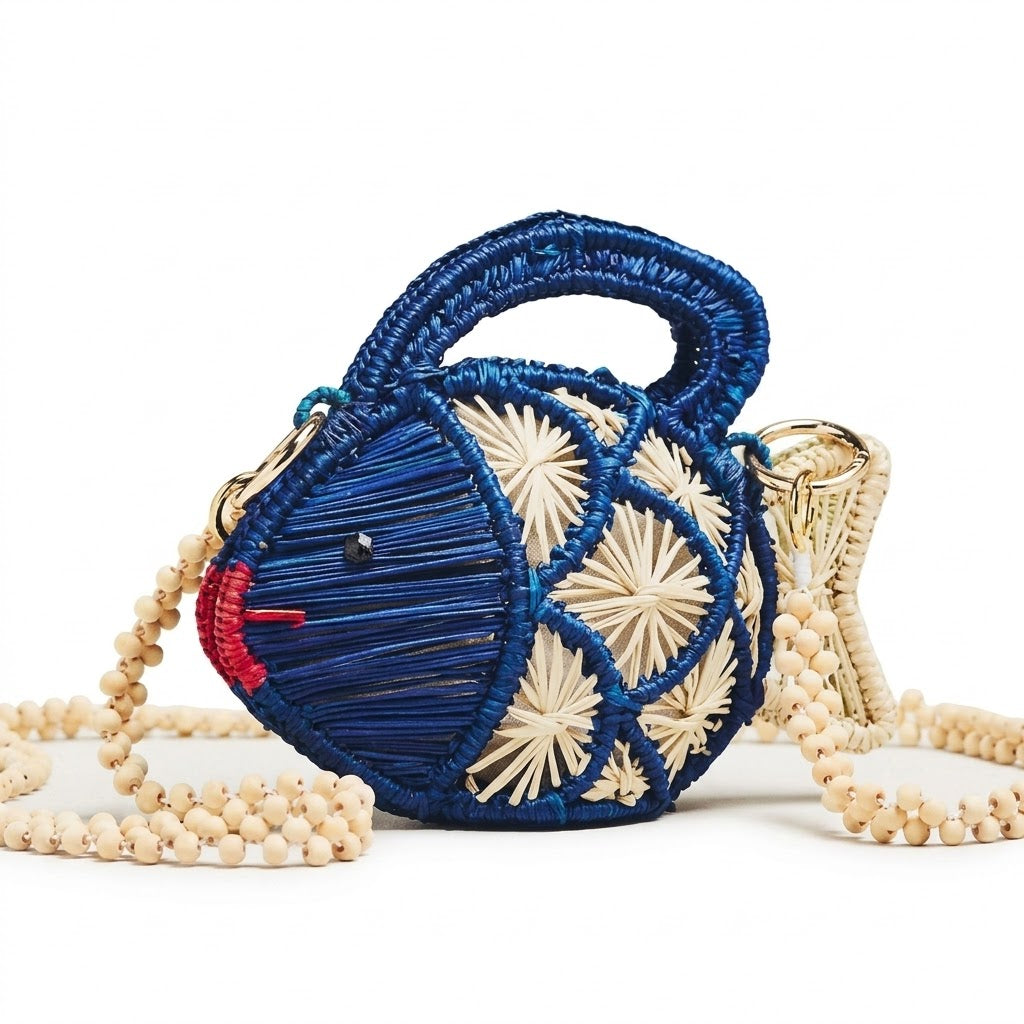 Navy Blue Fish Handbag