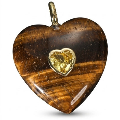 Double Gemstone Heart Charms
