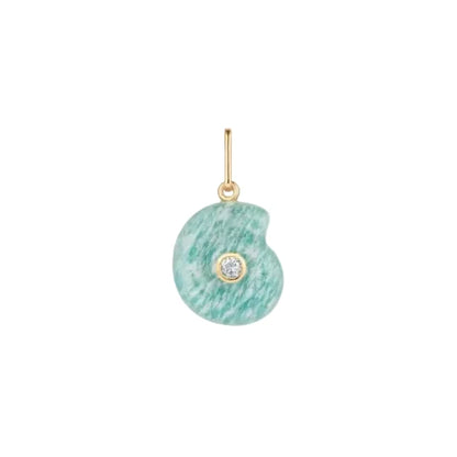Teal marbled pendant with gold accents on a white background