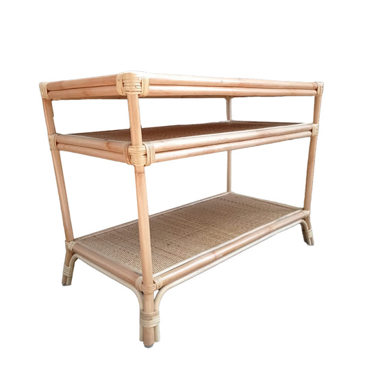 Rattan Double Shelf Console