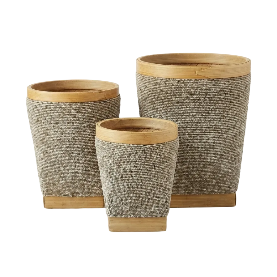 Beaded Waste Basket Collection