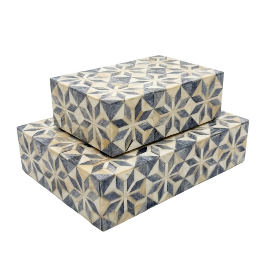 Blue Floral Bone Boxes
