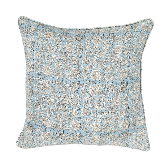 Blue Harmony Block Print Pillow