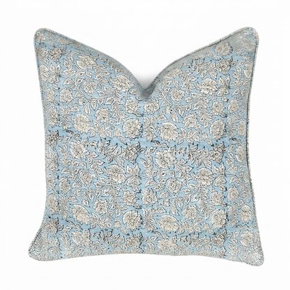Blue Harmony Block Print Pillow