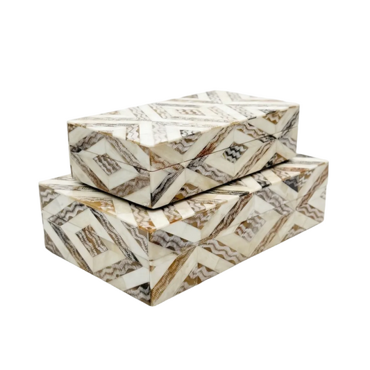 Diamond Bone/Horn Etched Boxes