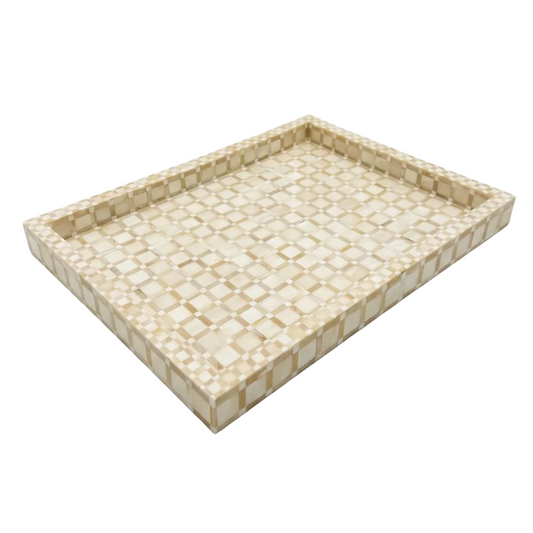 White Bone Check Tray