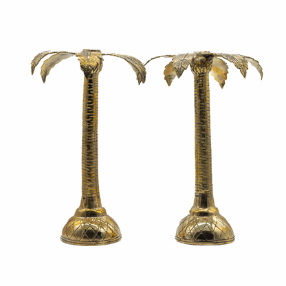 Brass Palm Tree Candle Holder