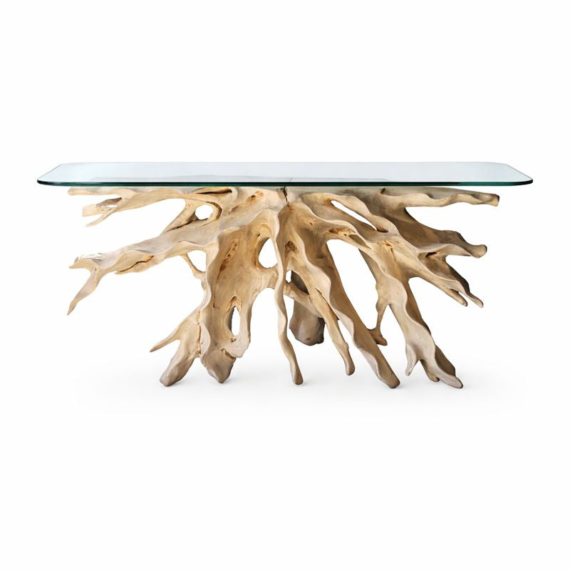 Carved Teak Root Console
