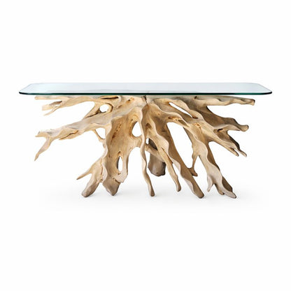 Carved Teak Root Console