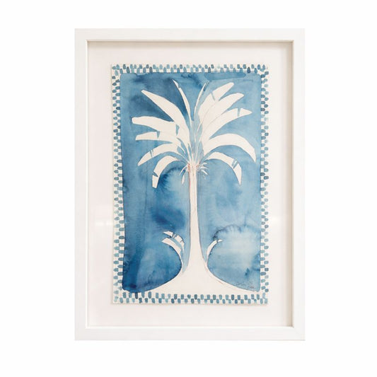 Lia Burke Libaire Blue Palm Watercolor